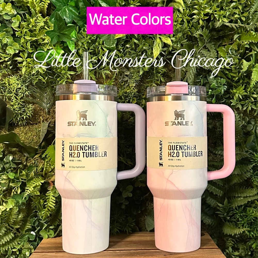 Authentic Stanley watercolor Pink quencher mug, we ship twice daily priority